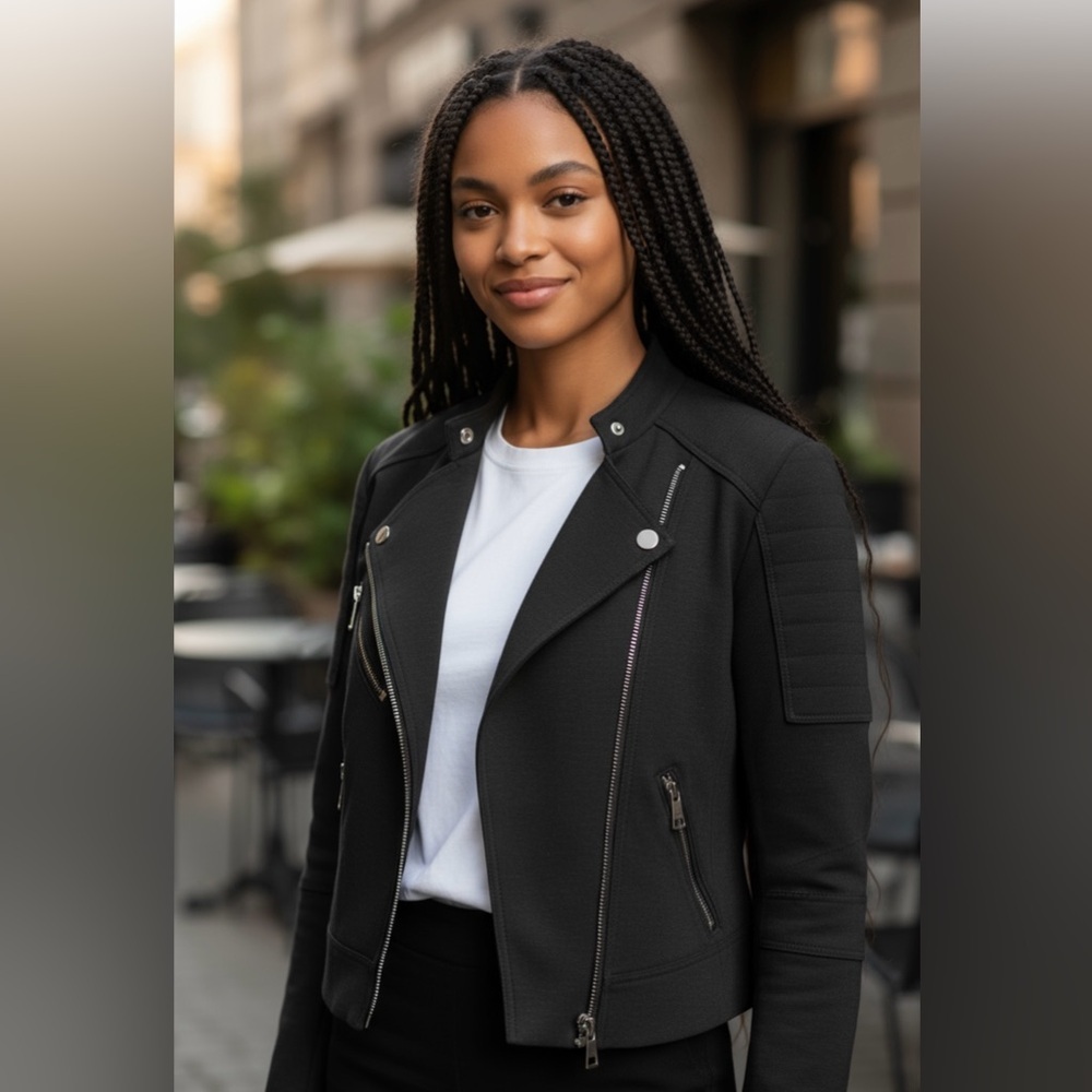 Burberry  London Black Zippered Blazer Coat
